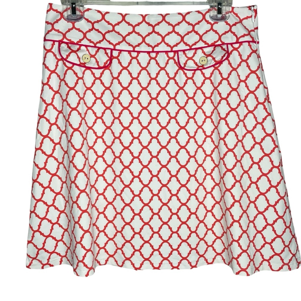 J. McLaughlin skirt white coral patterned women’s size 6 stretchy made in USA